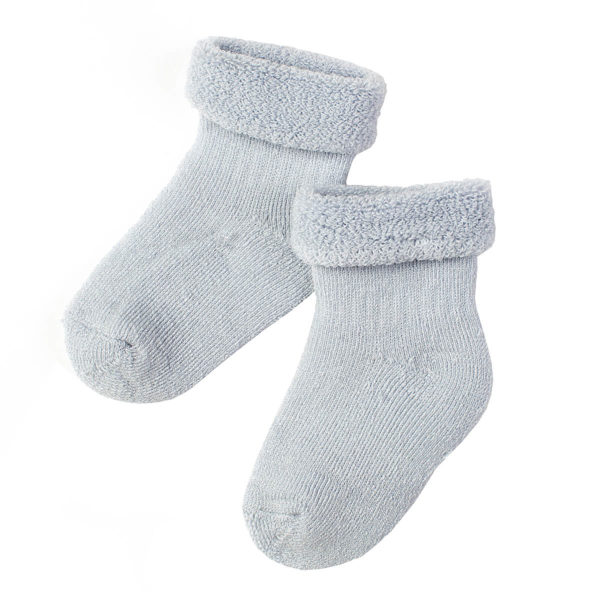 Tykke sokker i ullfrottè fra Lillelam i fargen lyseblå