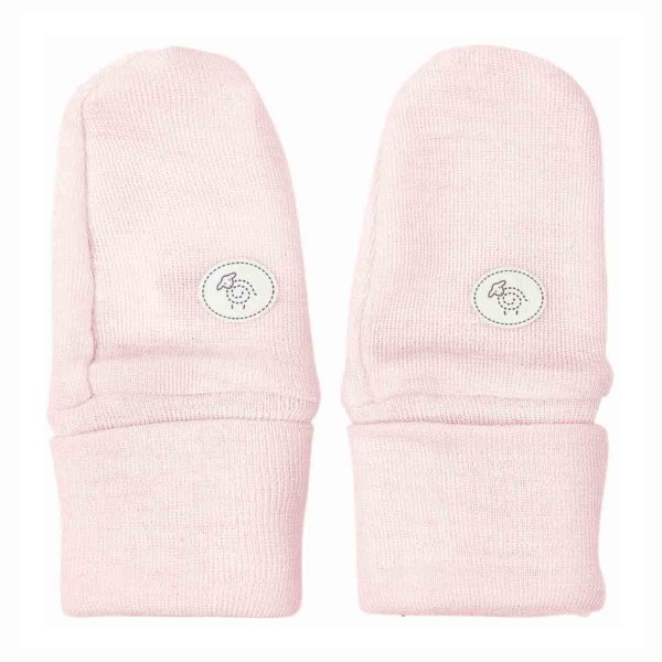 Klorevotter til nyfødt fra Lillelam i 100% merinoull i fargen rosa