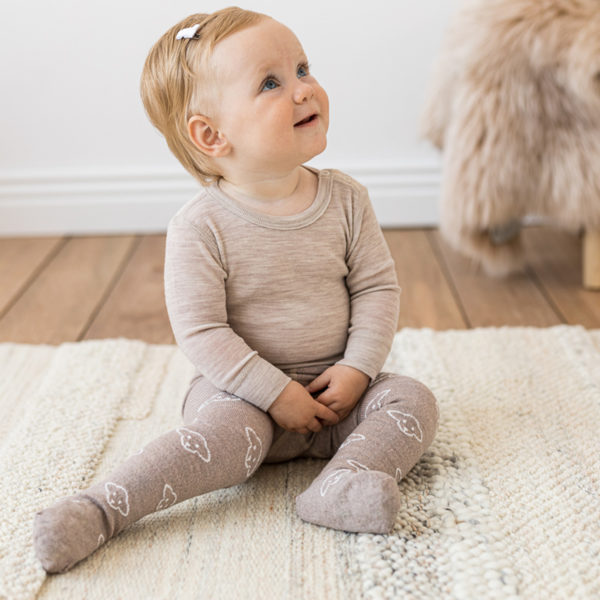 Ullstrømpebukse Lammi - Lammi tights ulltroye lys beige