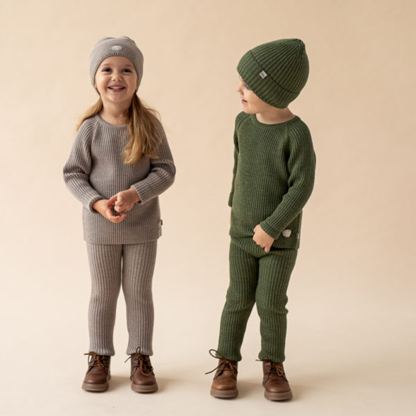 Lillelam_Ribb sett oliven og beige Bukse ribb - Lillelam Ribb sett oliven og beige