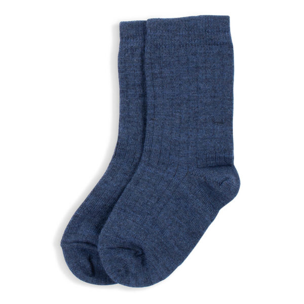 Tynne ullsokker fra Lillelam i fargen blå