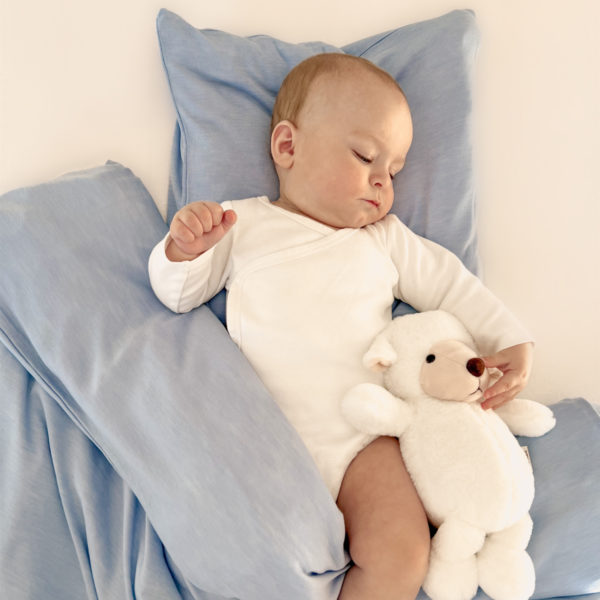 Sengesett baby 80x100 - Lillelam sengetoy lysebla 1