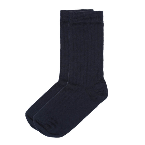 Tynne ullsokker fra Lillelam i fargen marine