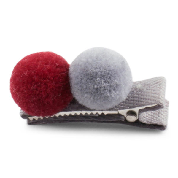 Hårspenne 2 pompom - Lillelam Spenne 2 pompom morell