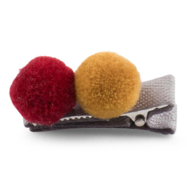 Hårspenne 2 pompom - Lillelam Spenne 2 pompom oker