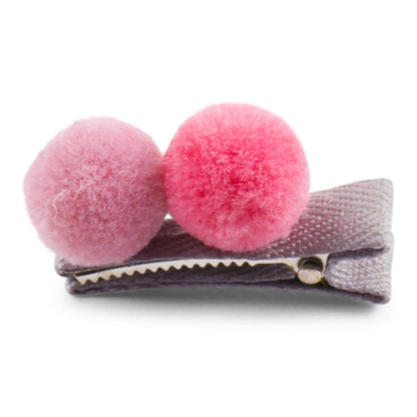 Hårspenne 2 pompom - Lillelam Spenne 2 pompom rosa