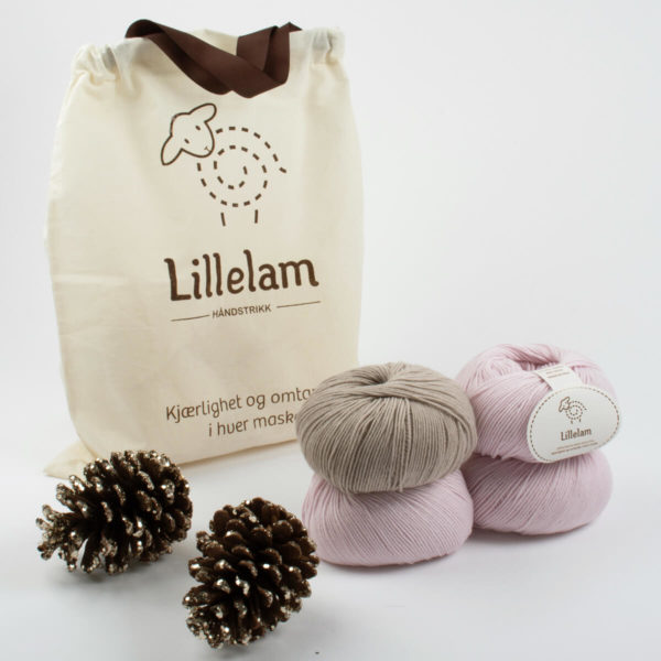 Lillelam Merinoull 50g - Lillelam Strikkepakke rosa