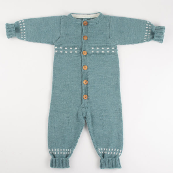 Lillelam håndstrikk_Sparkedress_sjøgrønn 1 Strikkepakke Classic sparkedress - Lillelam handstrikk Sparkedress sjogronn 1