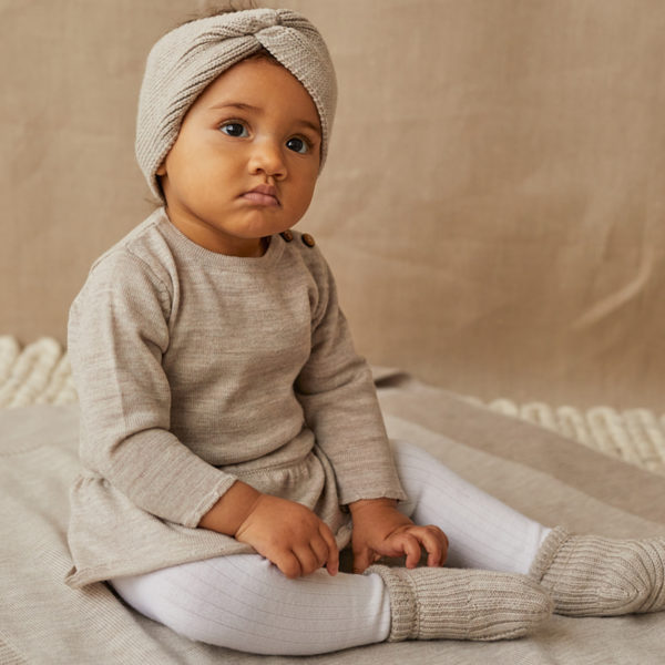 Baby Natur romperkjole_lys beige Romperkjole Baby Natur - Baby Natur romperkjole lys beige