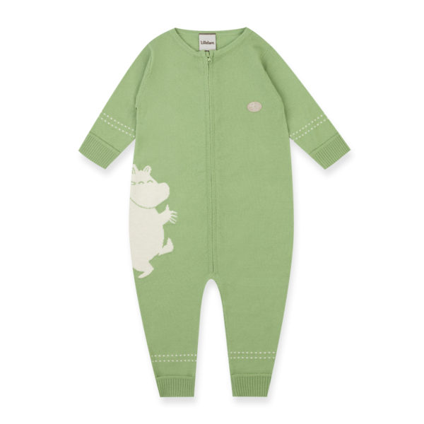 Lillelam_Sparkedress tynn Mummi_eple - Babysuit thin Moomin_apple 1 Sparkedress med Mummitrollet i merinoull