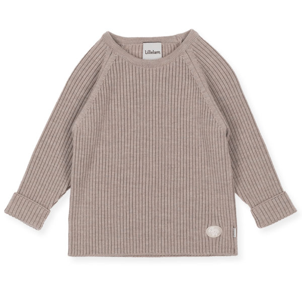 Lillelam_Genser ribb_beige - Jumper rib_beige 1 Ullgenser til barn i ribbestrikk