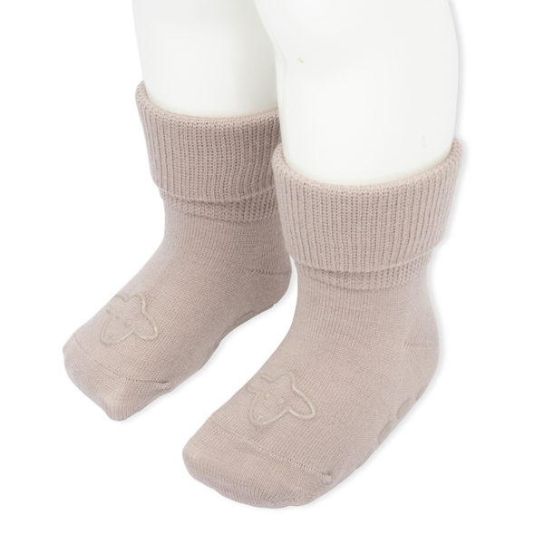 Ullsokker med antiskli i ull til barn