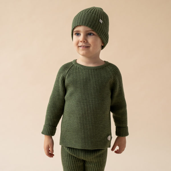 Lillelam_ribb sett oliven 2 Genser ribb - Lillelam ribb sett oliven 2