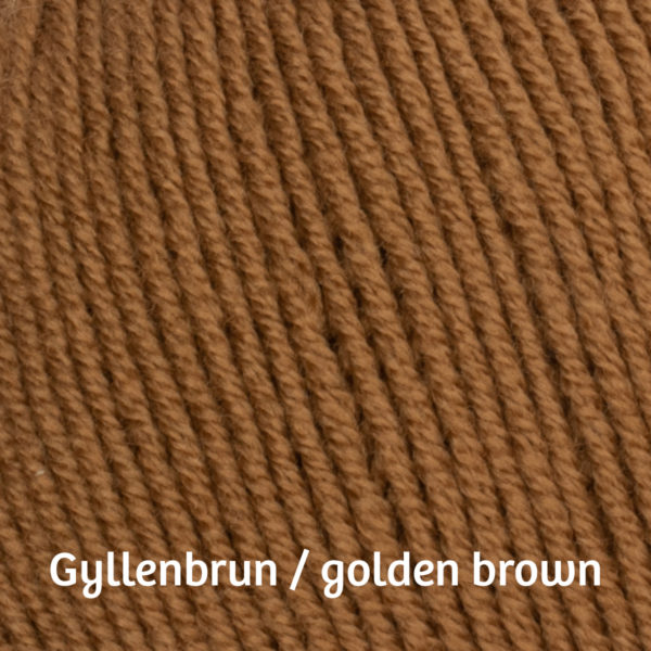 Lillelam_Merinoull_gyllenbrun_navn Strikkepakke Classic genser - Lillelam Merinoull gyllenbrun navn