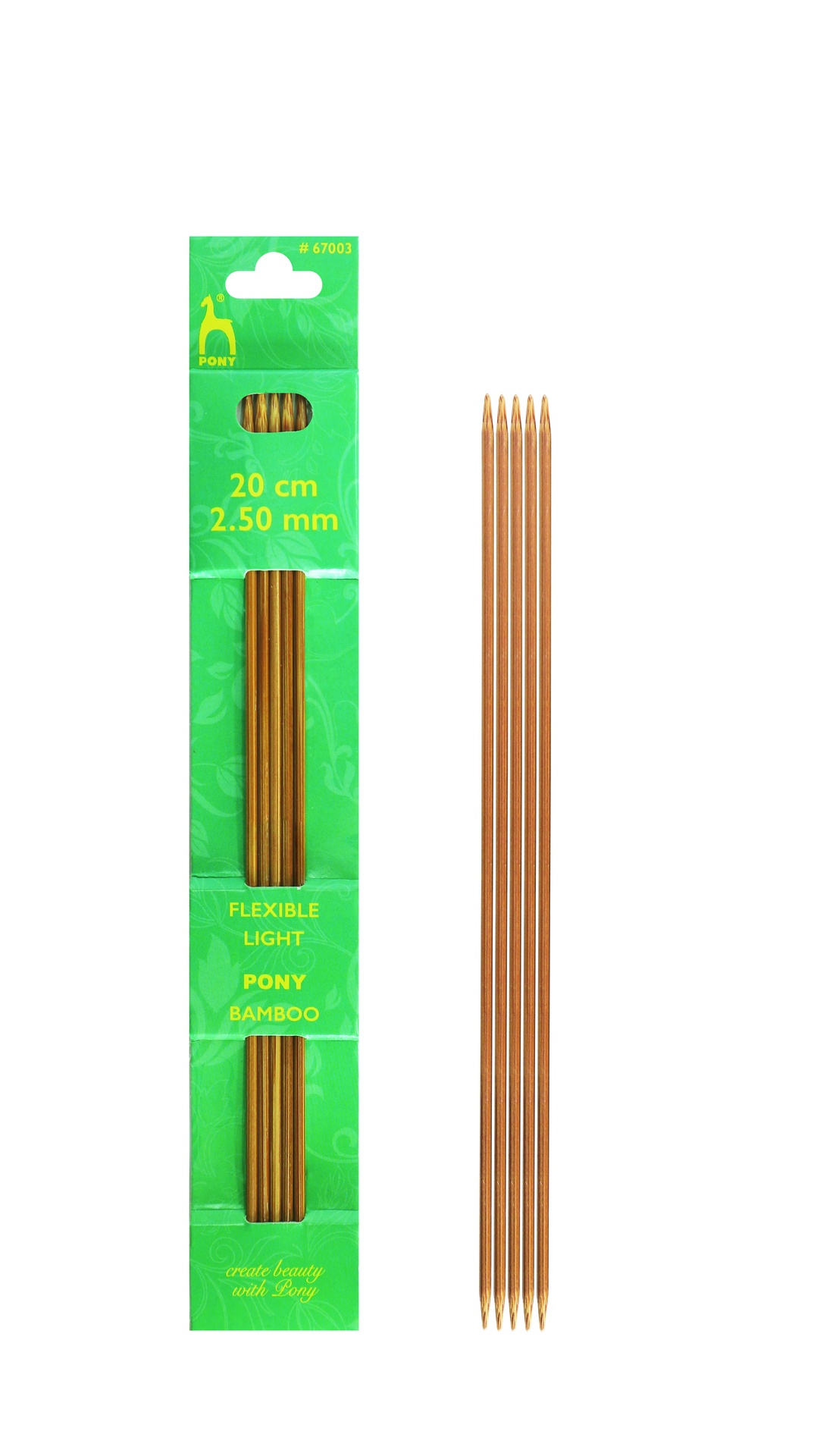 Lillelam Pony strømpepinne bambus 20 cm