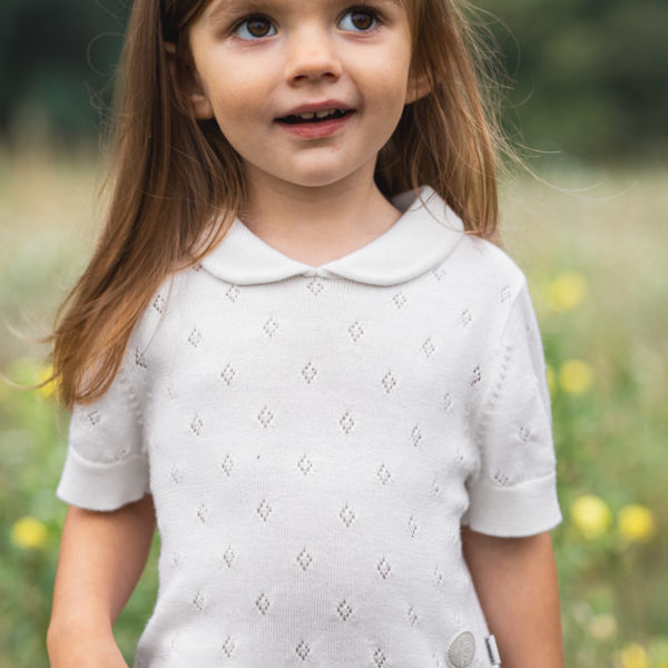 t-shirt m/krage hvit