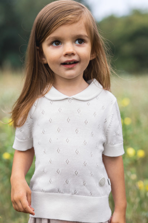 t-shirt m/krage hvit